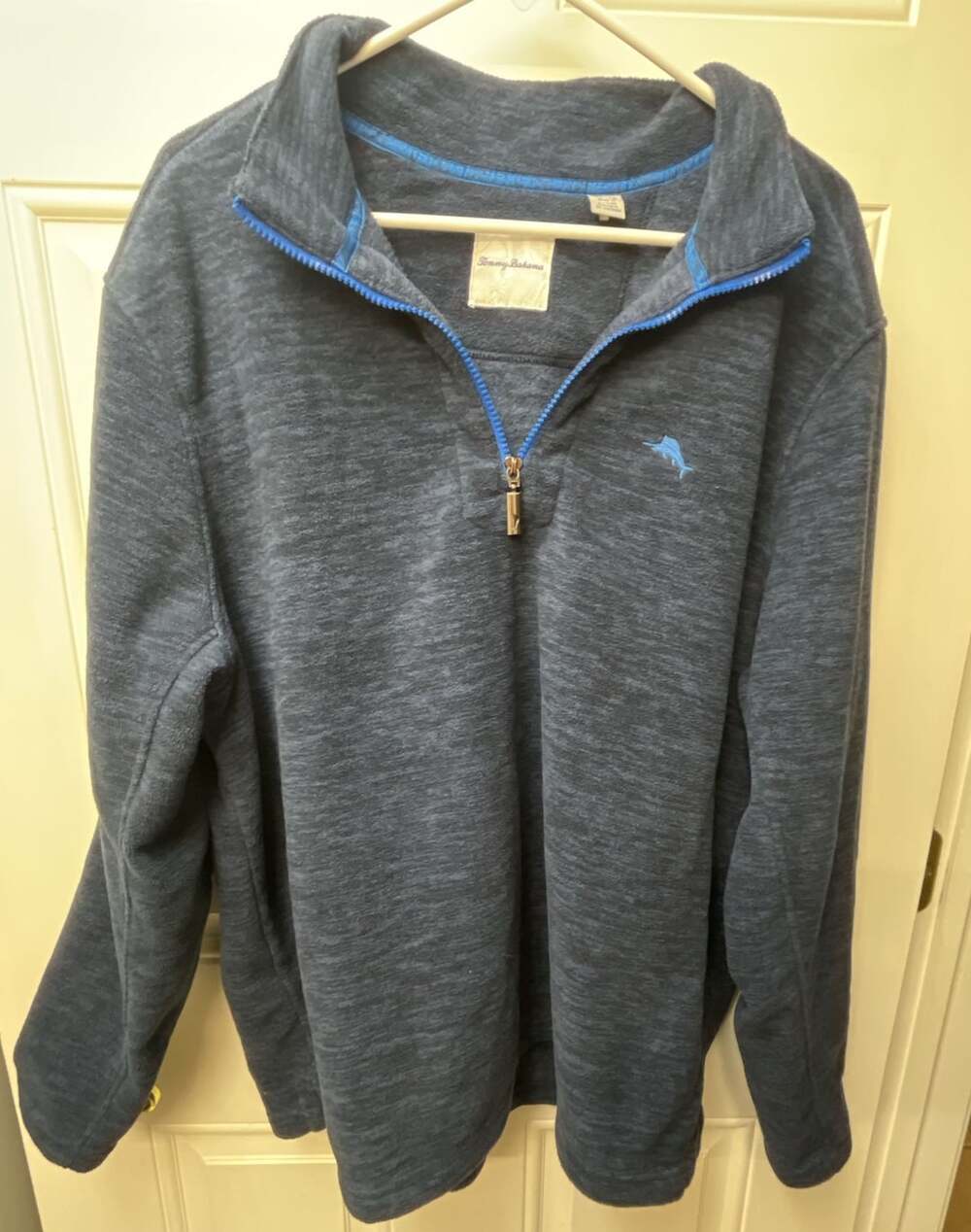 Tommy Bahama Cloud Peak Half Zip Fleece Pullover Size XL Blue